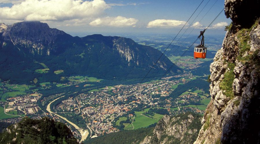 Unglaubliche Aussicht auf die Bergbahn und Bad Reichenhall